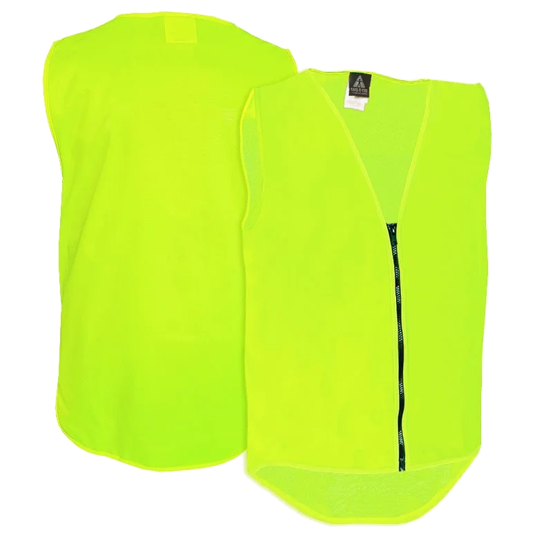 Hi-Vis Vest, Zip, Day Only, Yellow, No Pocket