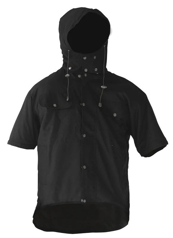 Oilskin Short Sleeve Vest with hood - Image 2