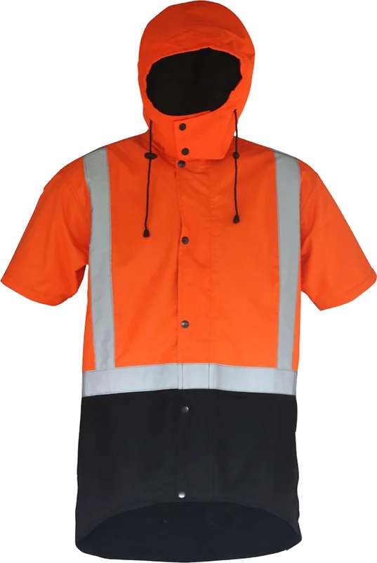 Oilskin D/N Short Sleeve Vest with Hood - Image 2