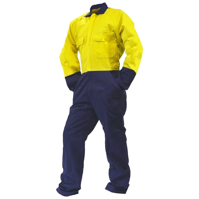Cotton Overalls, DO, LS, Yellow/Navy