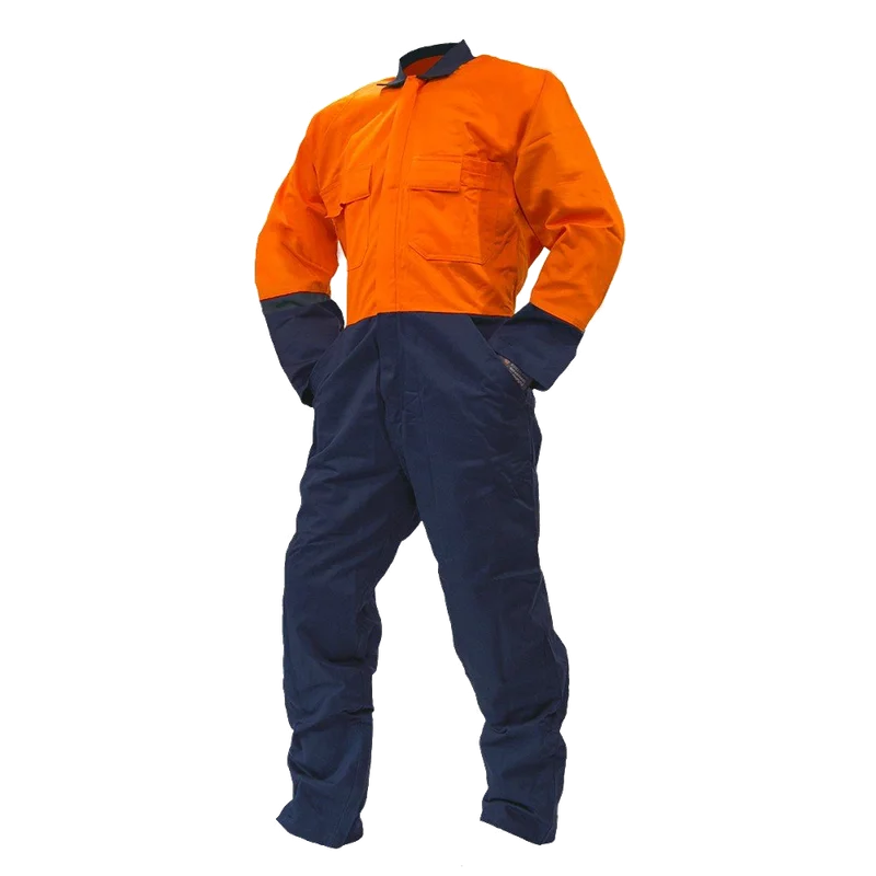 Cotton Overalls, DO, LS, Orange/Navy