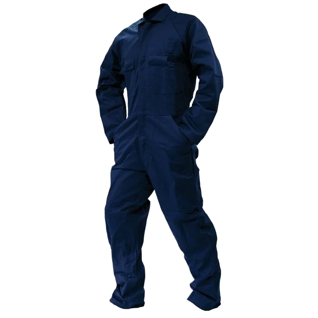 Cotton Overalls, Domed, LS, Navy