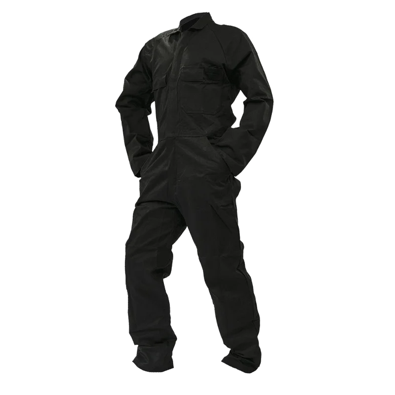 Cotton Overalls, Domed, LS, Black