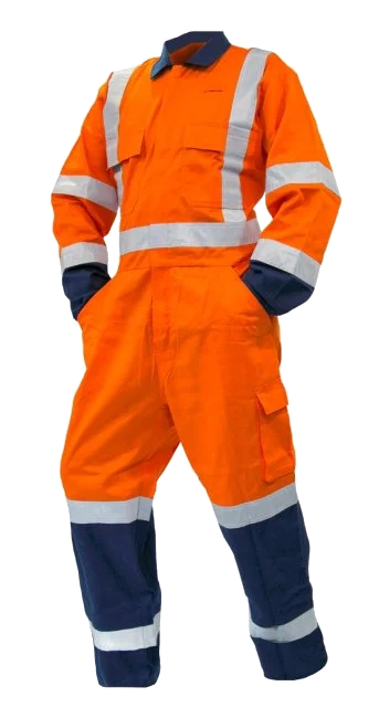 Cotton Overalls, TTMC, D/N, LS, Orange/Navy