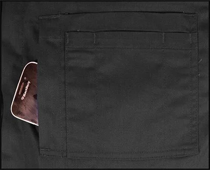 Long Sleeved Polycotton Zip Coverall Black - Image 4