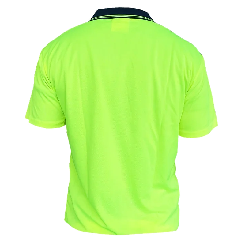 Hi-Vis Polo Shirt, S/S, Yellow/Navy