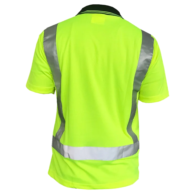 Hi-Vis D/N Polo Shirt, SS, Yellow/Navy