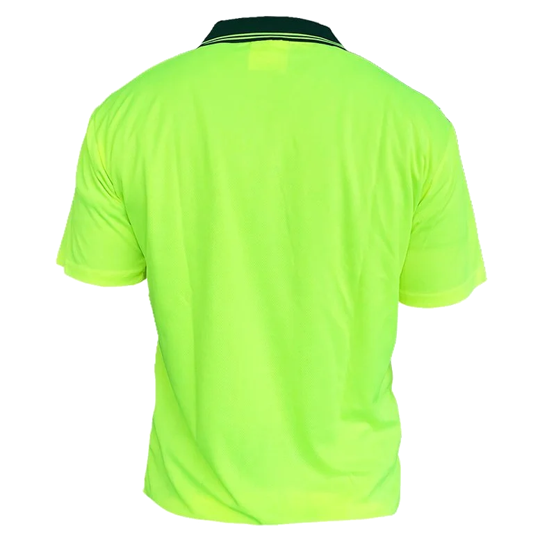 Hi-Vis Polo Shirt, S/S, Yellow/Spruce - Image 2