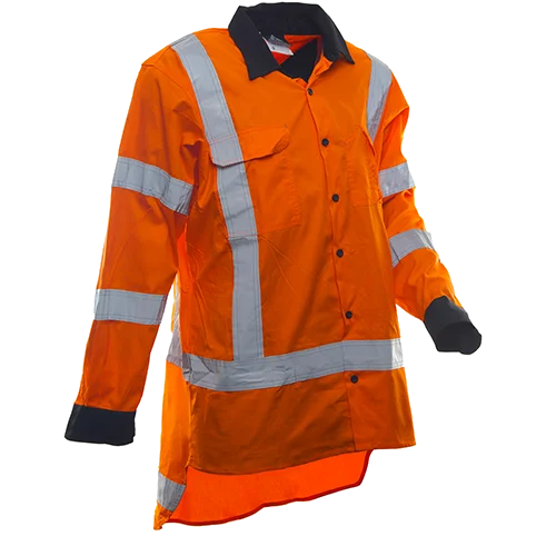 Hi-Vis TTMC Shirt, 150gsm Cotton, LS, Orange