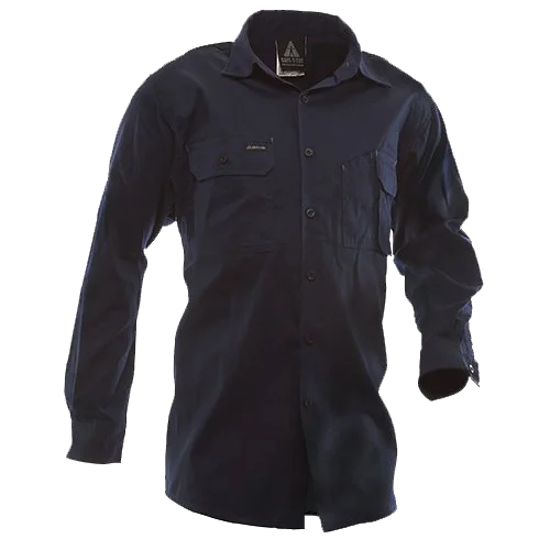 170gsm Cotton Shirt, LS, Navy