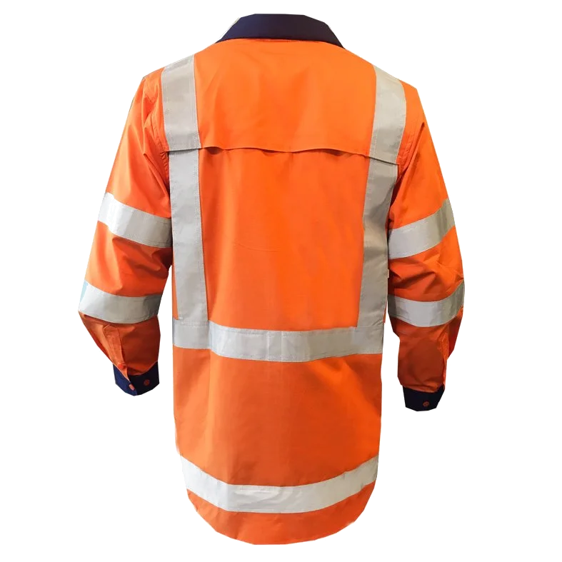 Hi-Vis D/N TTMC Shirt, Ripstop, LS, Ora/Navy