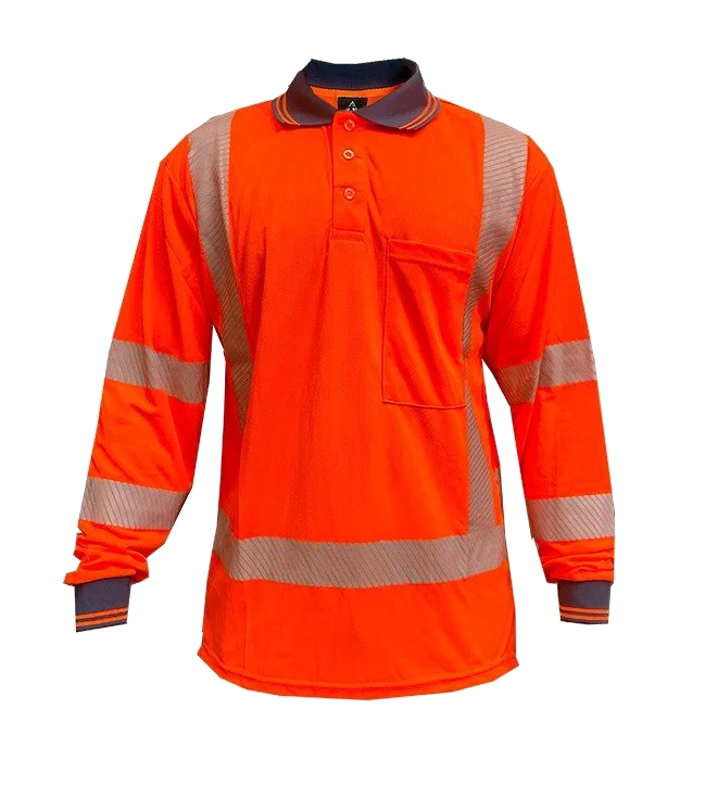 Hi-Vis D/N TTMC Polo, LS, Vented, Orange