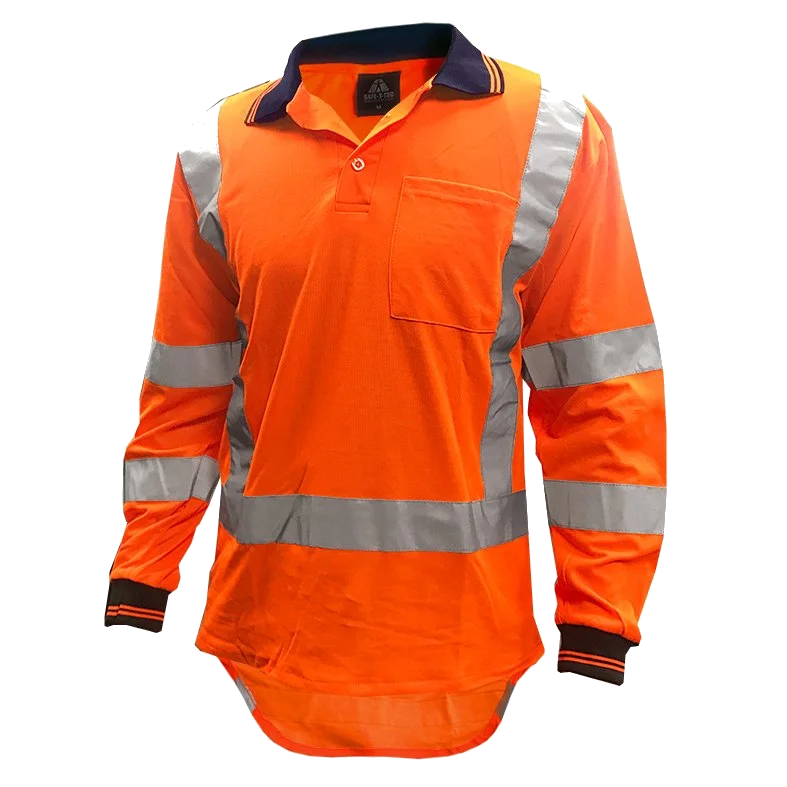 Hi-Vis D/N TTMC X-Back Polo Shirt, LS, Orange