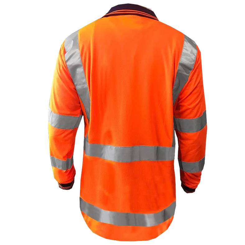Hi-Vis D/N TTMC Polo, LS, Orange - Image 2