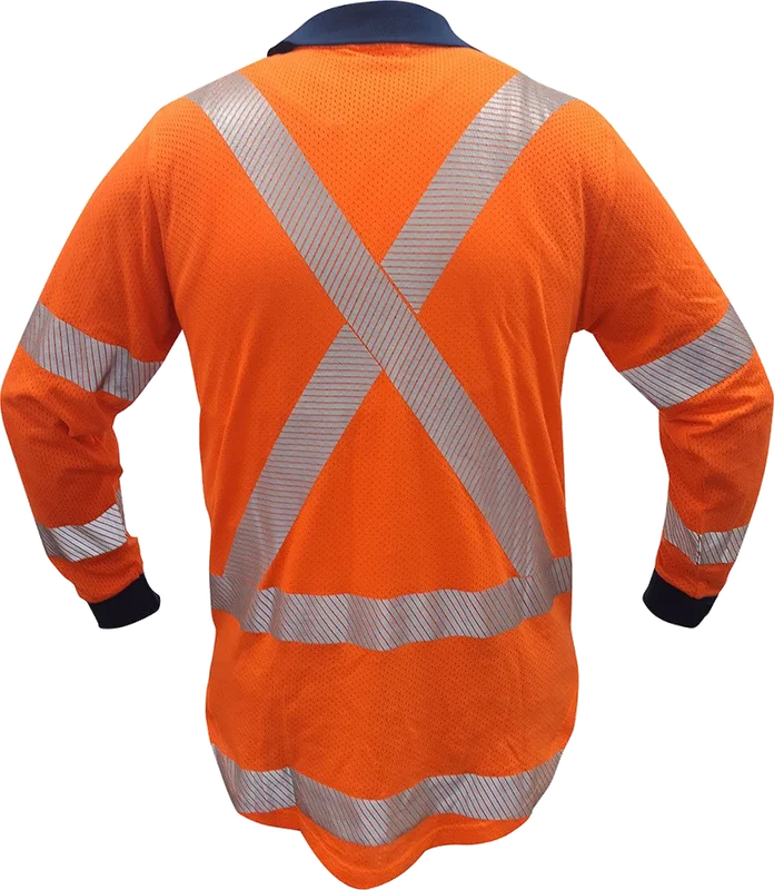 TTMC X-Back L/S 100% Cotton Mesh Polo - Image 3