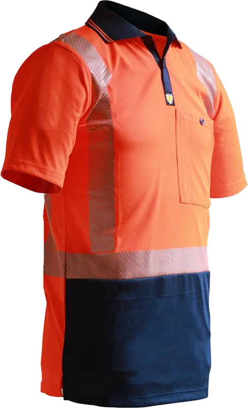 D/N S/S Segmented Tape Microfibre Polo