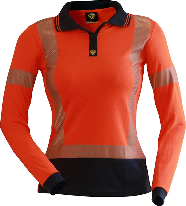 D/N L/S Segmented Tape Microfibre Polo Women’s - Image 2