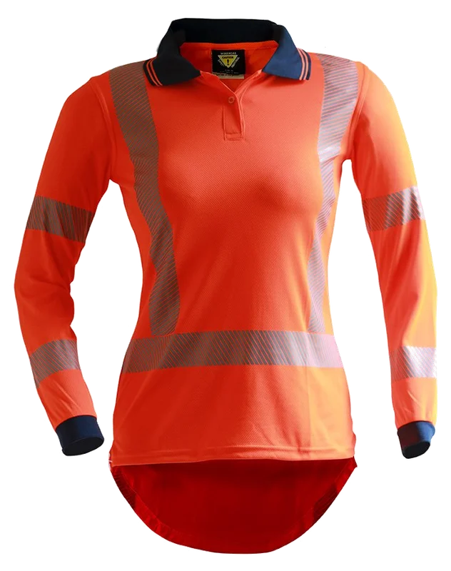 TTMC L/S Segmented Tape Microfibre Polo Women’s - Image 2