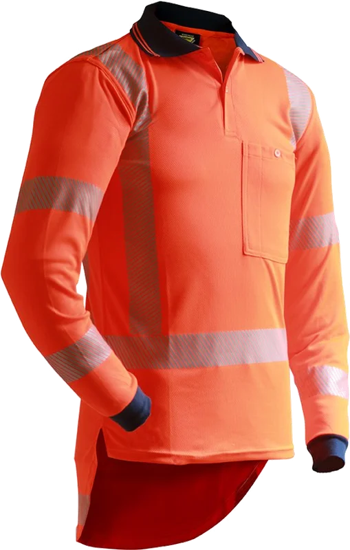 TTMC L/S Segmented Tape Microfibre Polo