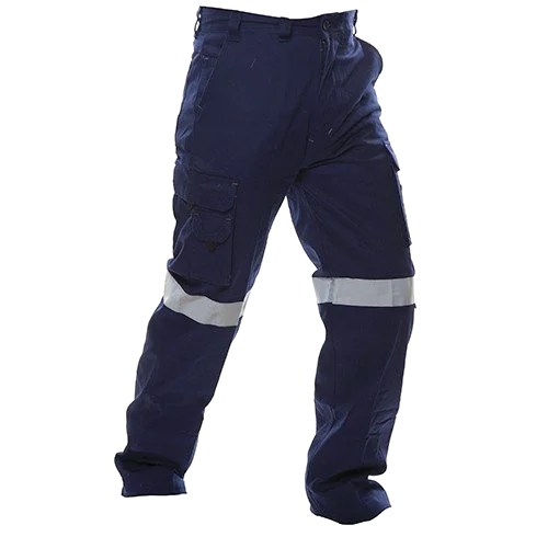 Cargo Trousers, 280gsm, Navy, Reflective - Image 2