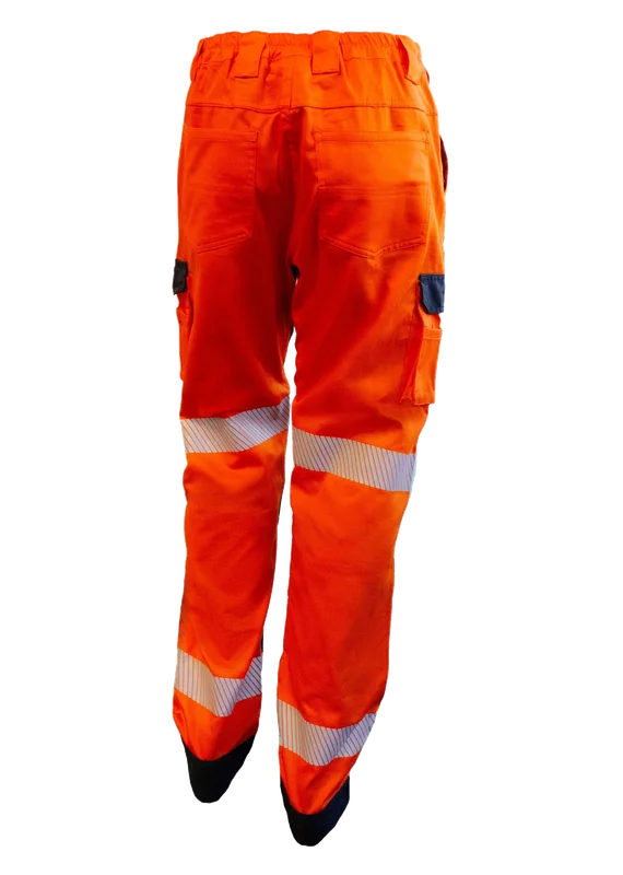 Hi-Vis Cargo Trousers, Ripstop, Orange/Black