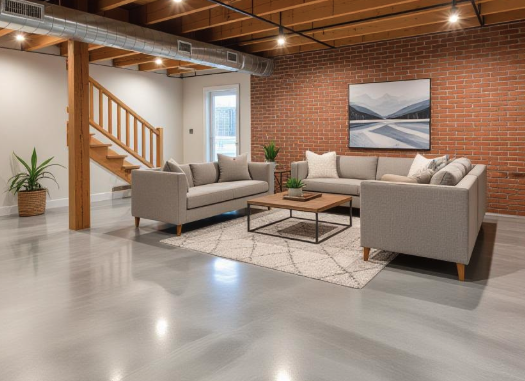 metalic basement renovated floor finish.png