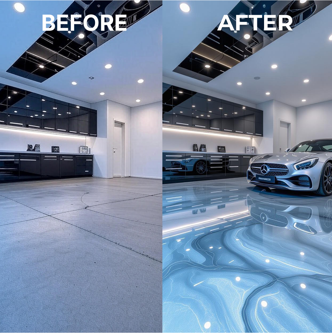 Before After Epoxy Floors Metalic