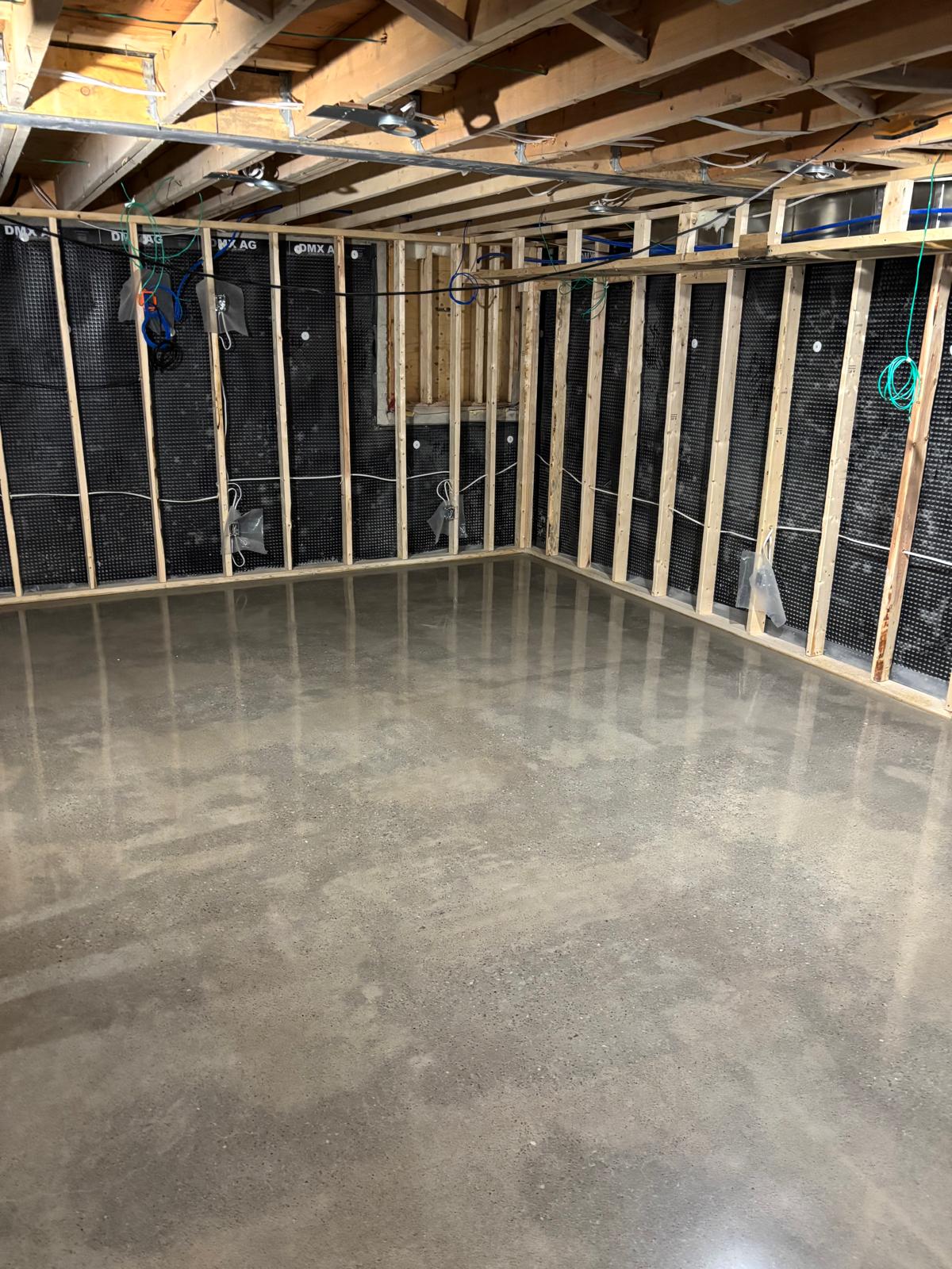 Polished concrete floor in Toronto luxury home