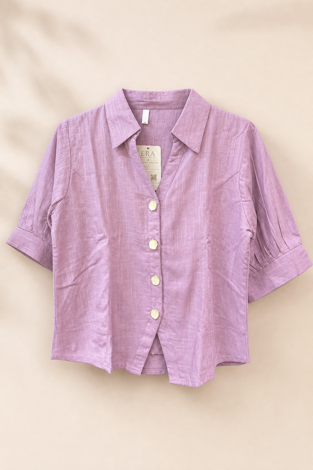 Relaxed Fit Button Front Short Sleeve Shirt