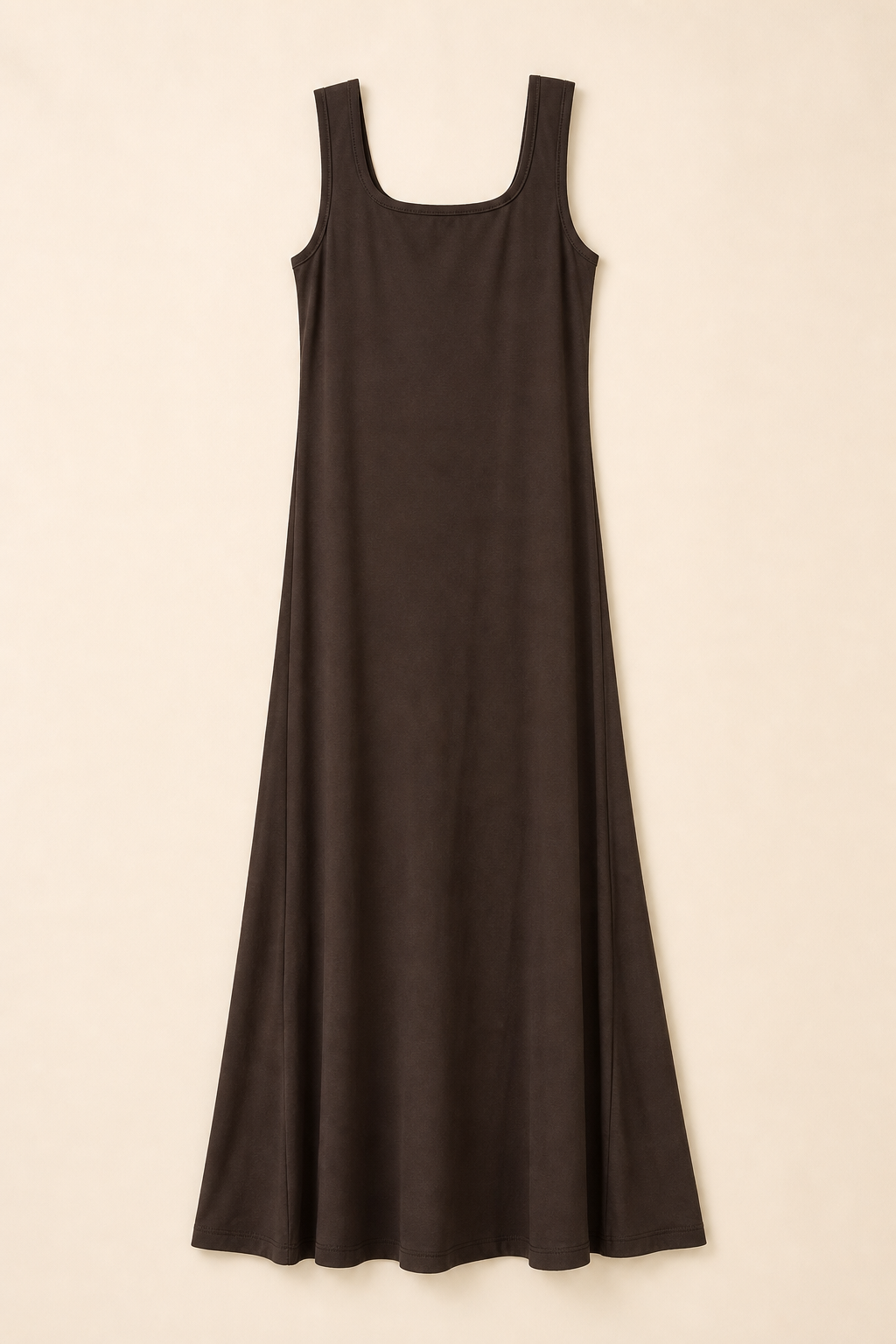 Sleeveless Fitted Maxi Dress With Square Neckline