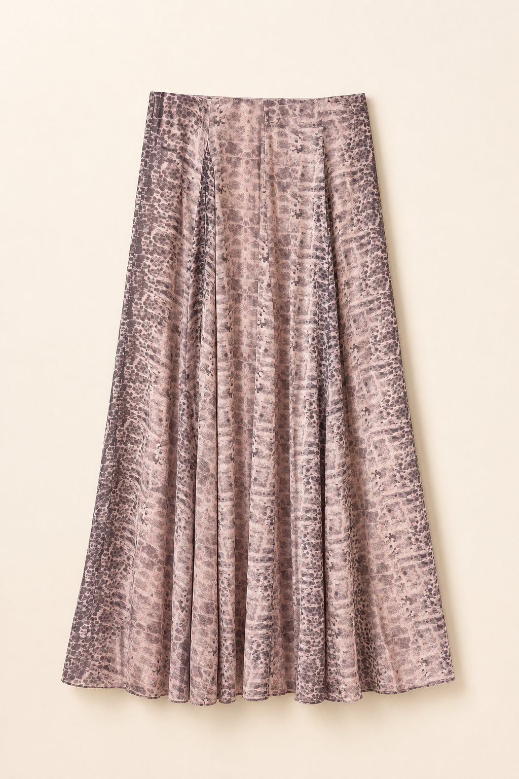 High-Waist Pleated A-Line Animal Print Skirt