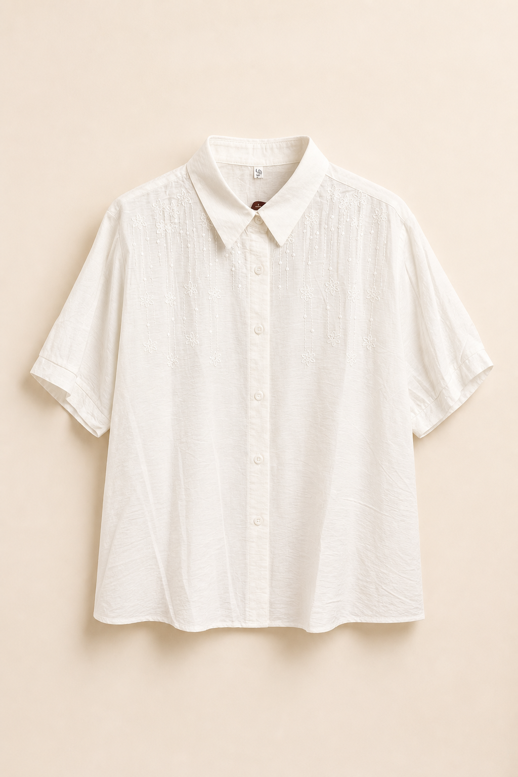 Embroidered Short Sleeve Relaxed Fit Shirt