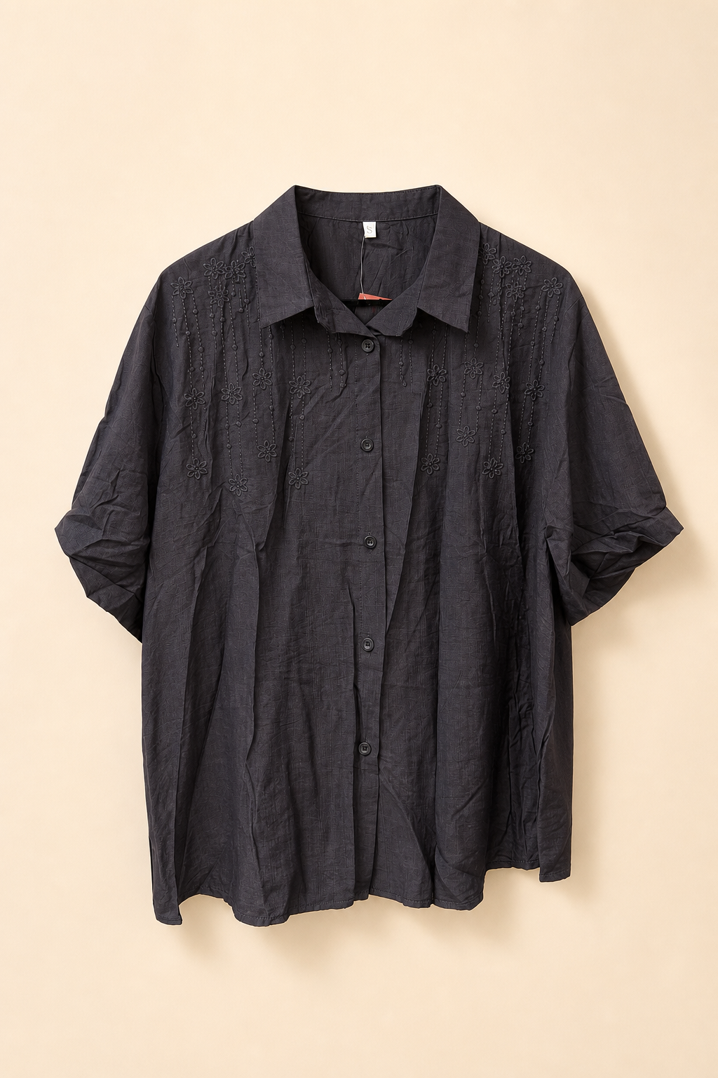 Embroidered Short Sleeve Relaxed Fit Shirt
