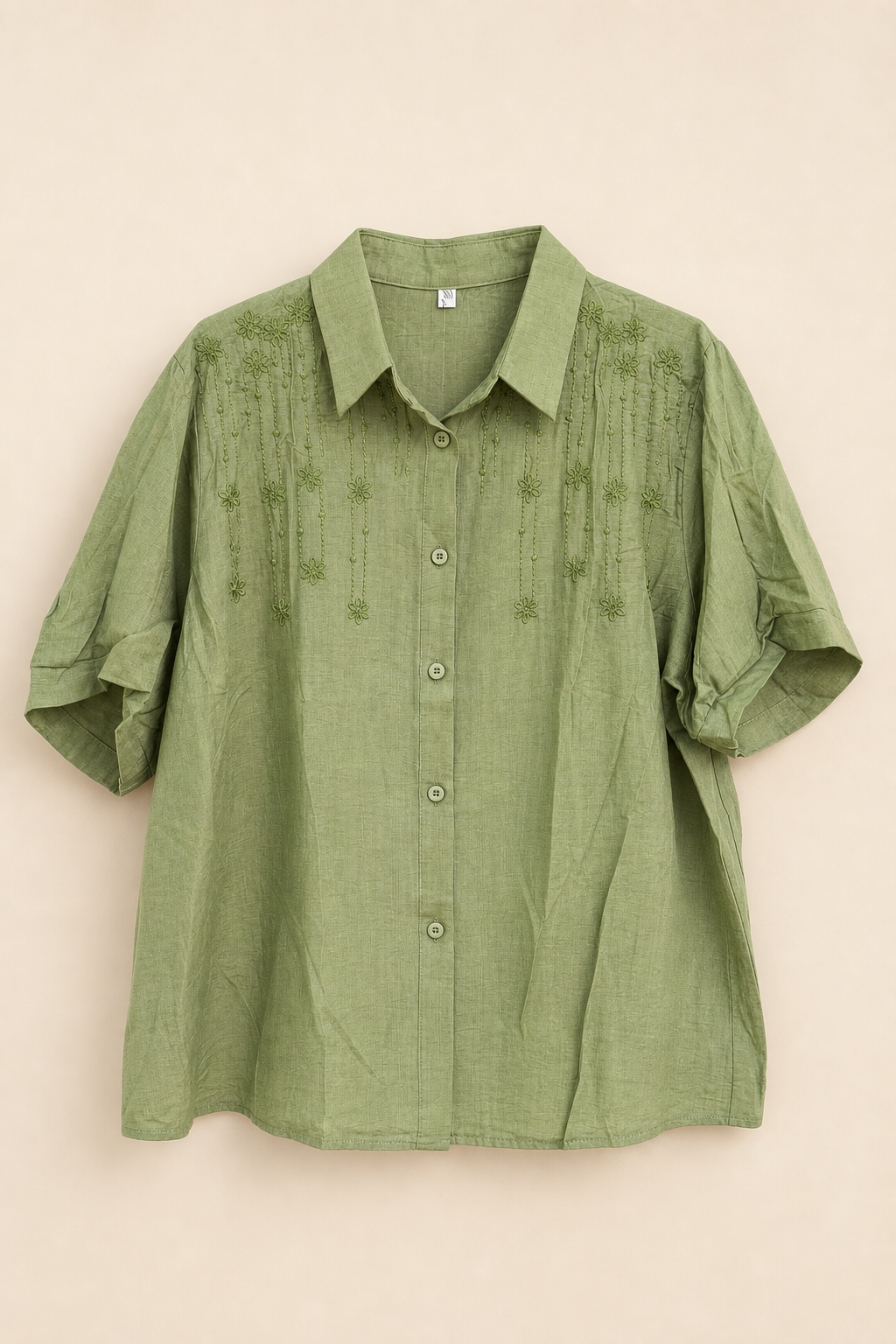 Embroidered Short Sleeve Relaxed Fit Shirt