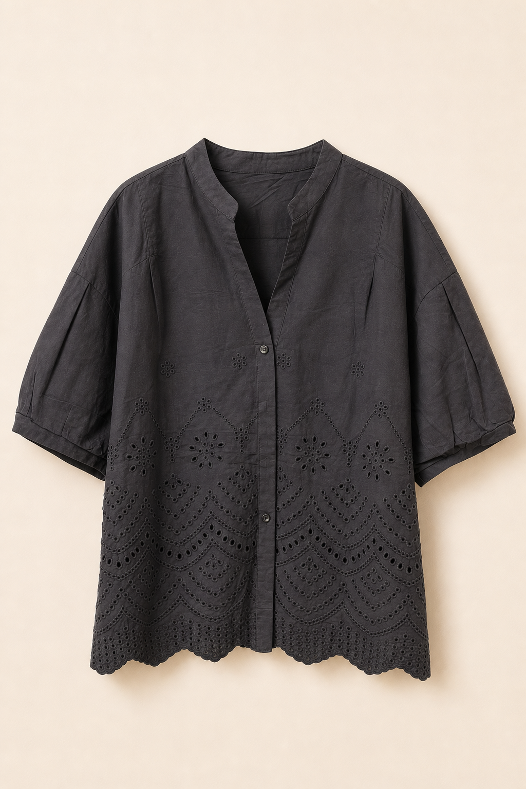 Elegant Embroidered Lightweight Boxy Shirt