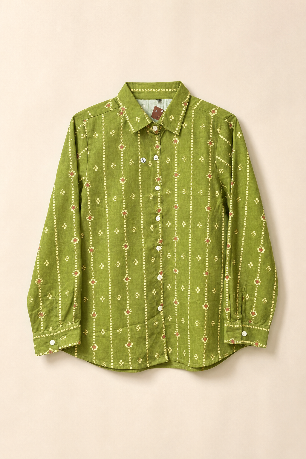 Embroidered Patterned Long Sleeve Button Up Shirt