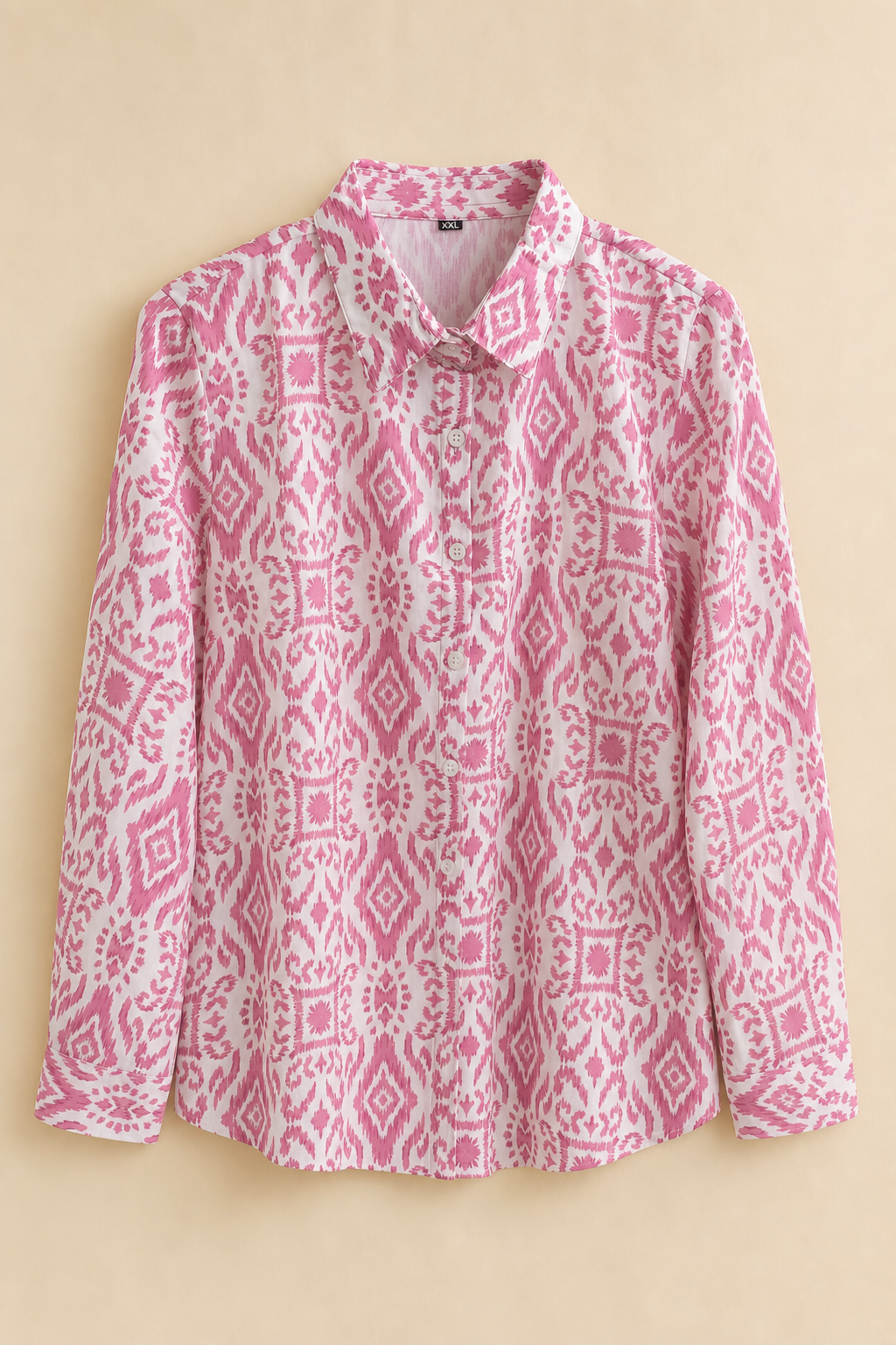 Long Sleeve Button-Down Printed Casual Shirt