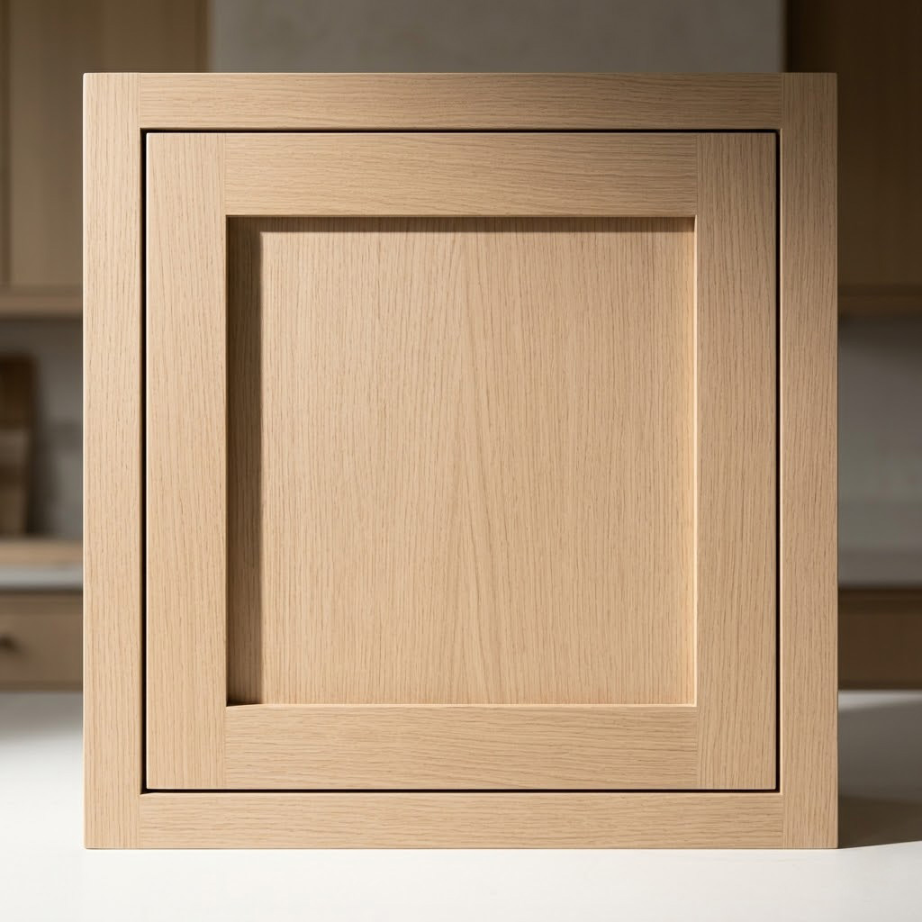 Inset door reveal detail — 1/16 inch gap, raking light