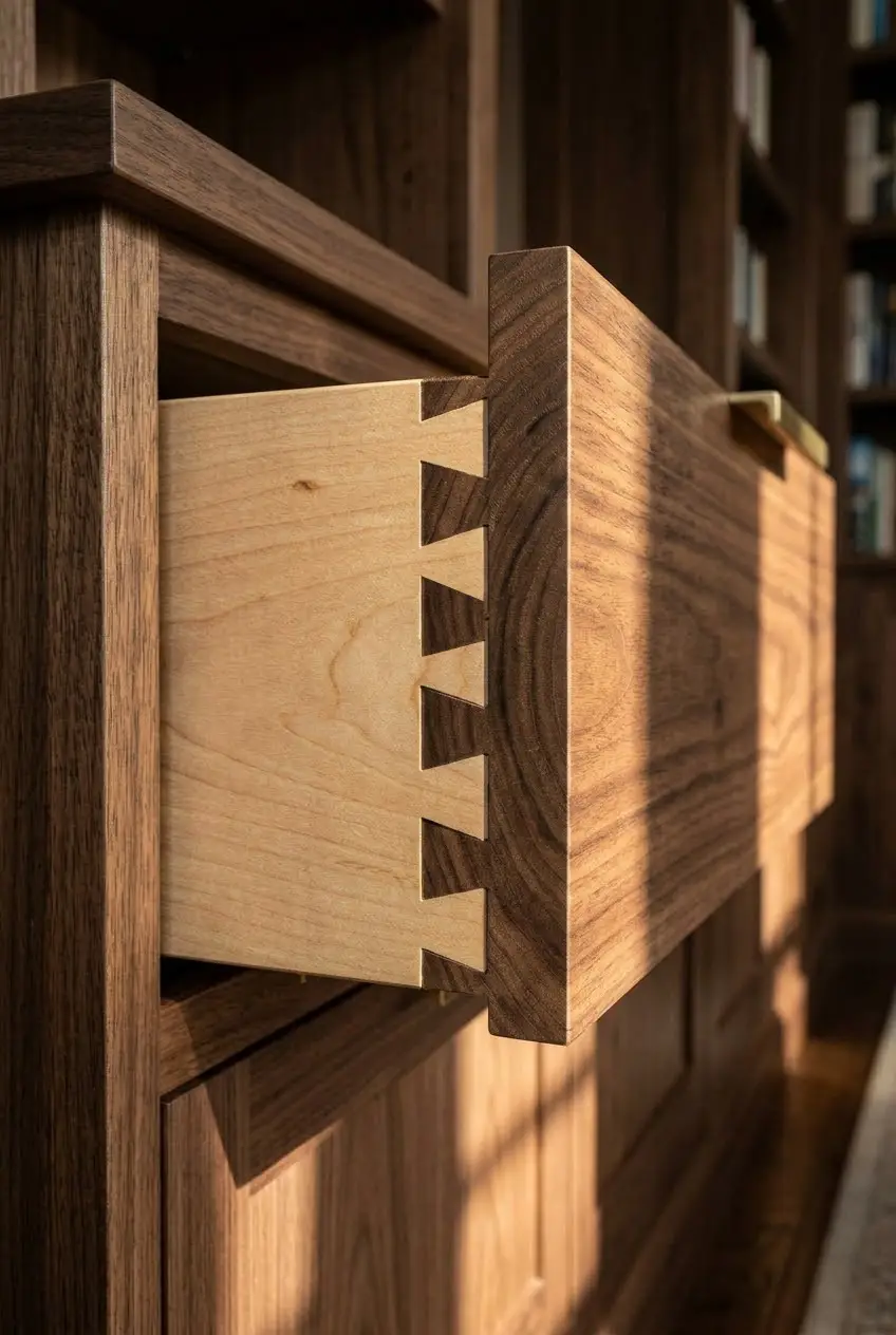 Dovetail joint on drawer box — Era Interiors joinery