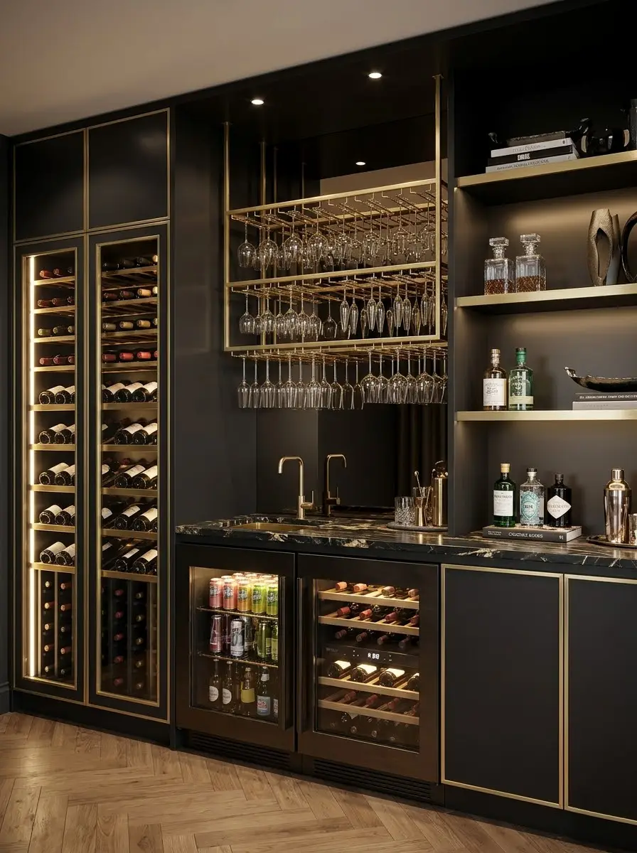 Bar and wine room millwork — Era Interiors