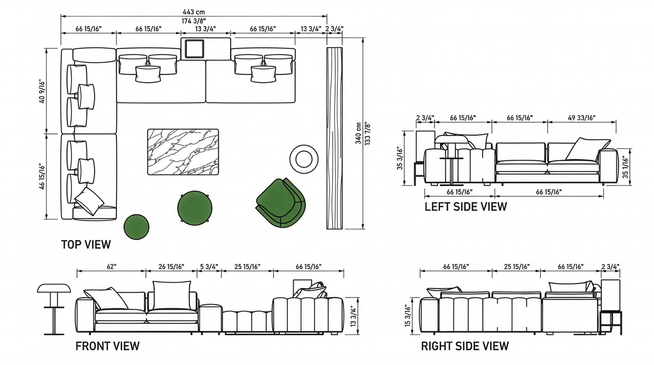 Custom sectional in large residential room — Era Interiors