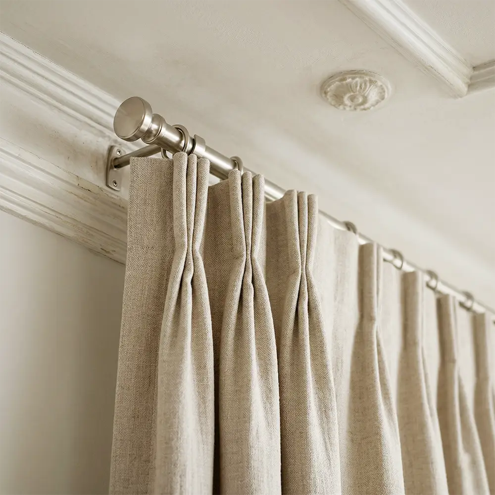 Pinch pleat drapery in pre-war New York apartment — Era Interiors