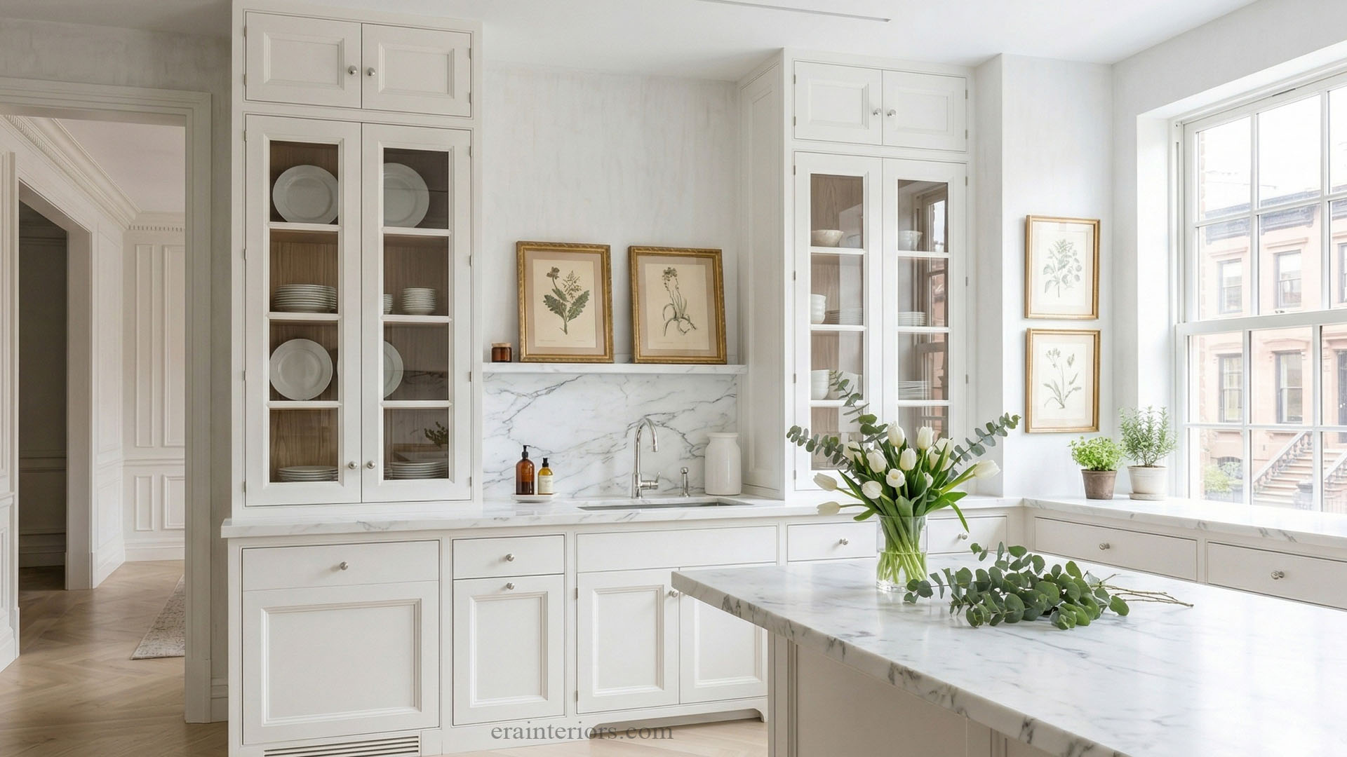 Kitchen, Library & Bar