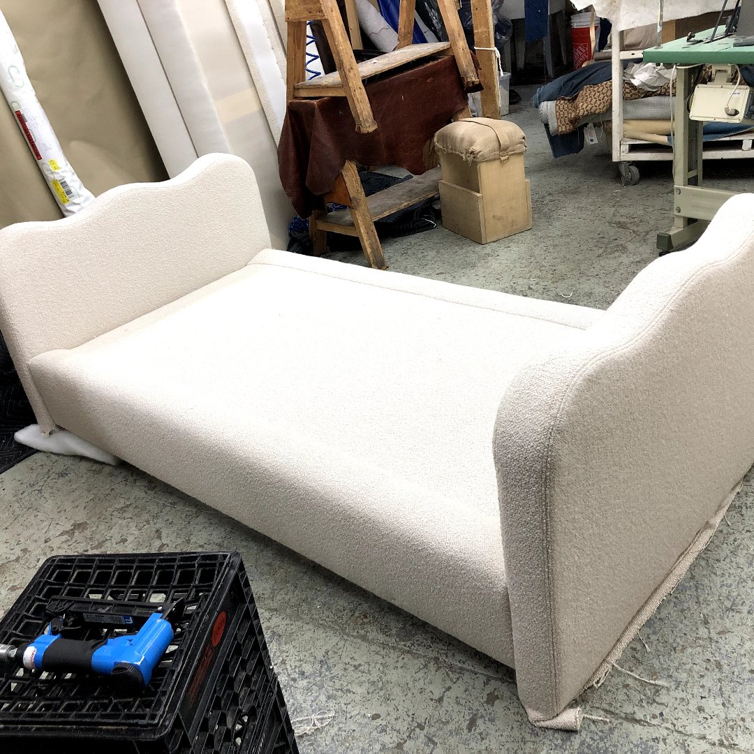upholstered chaise in progress
