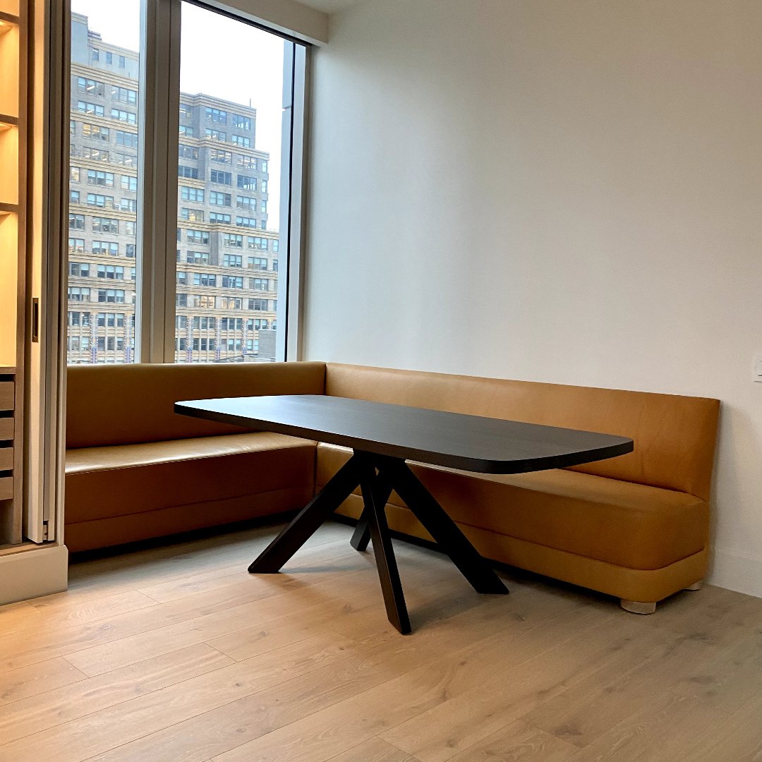 corner leather banquette