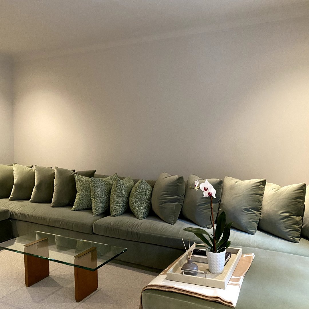 long green wall sectional