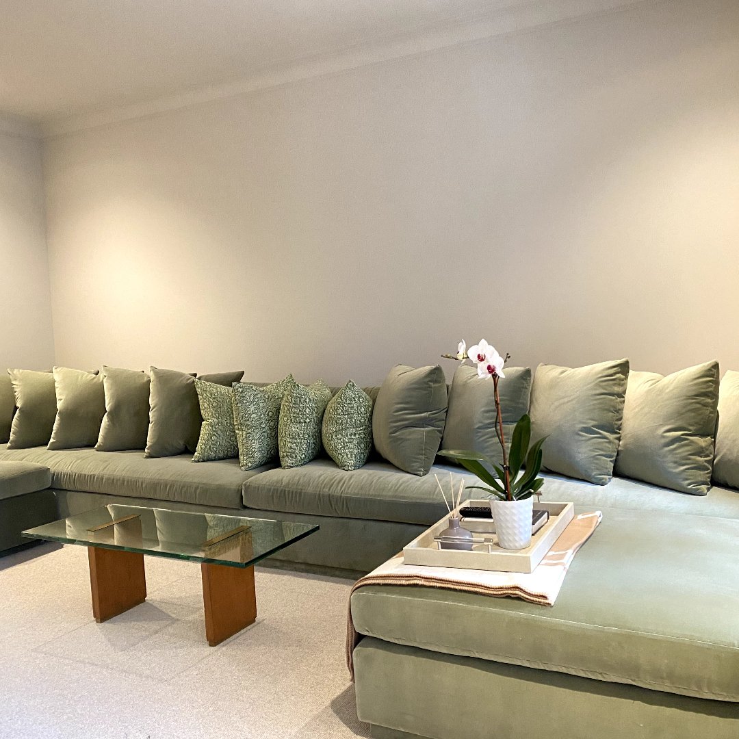long green wall sectional
