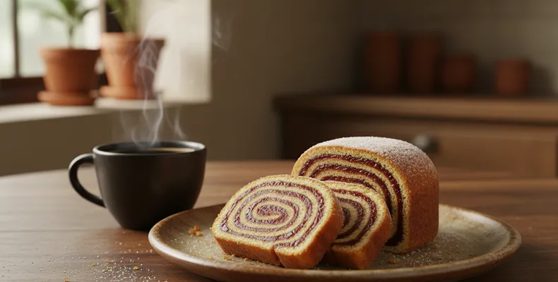 Bolo de rolo pernambucano tradicional: receita fina de goiabada enrolada camada por camada