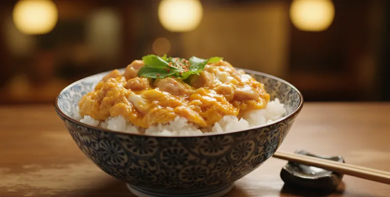 Oyakodon tradicional: o donburi japonês de frango e ovo sobre arroz ao molho de dashi e shoyu