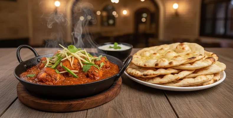 Chicken karahi tradicional: o frango paquistanês na wok com tomate, gengibre, pimenta verde e coentro